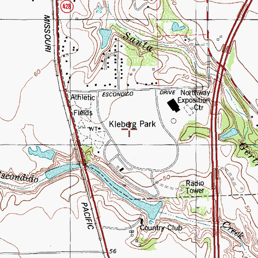 Topographic Map of Kleberg Park, TX