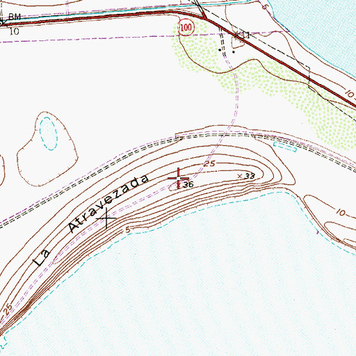 Topographic Map of La Atravezada, TX