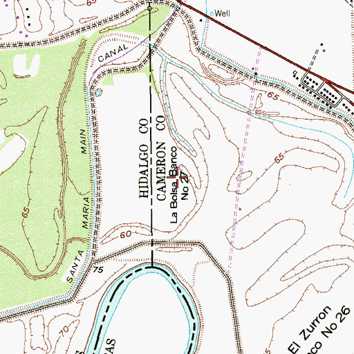 Topographic Map of La Bolsa Banco Number 27, TX