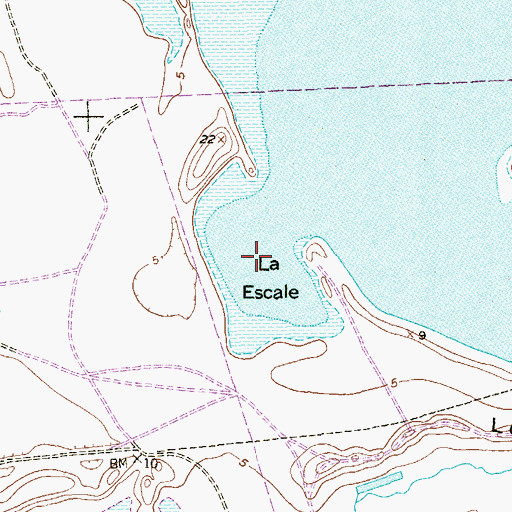 Topographic Map of La Escale, TX