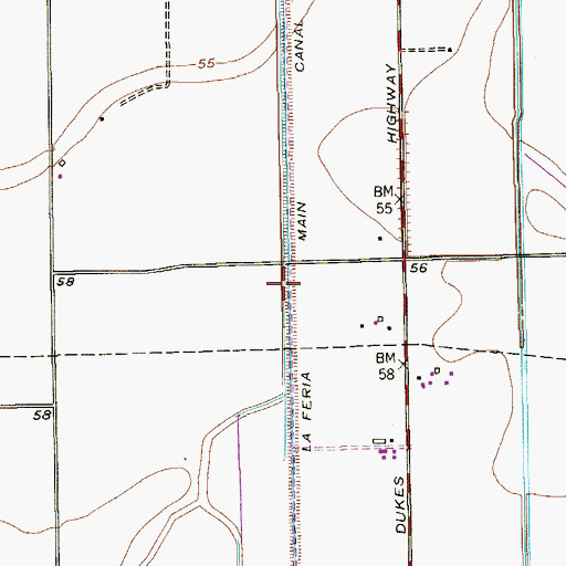 Topographic Map of La Feria Main Canal, TX