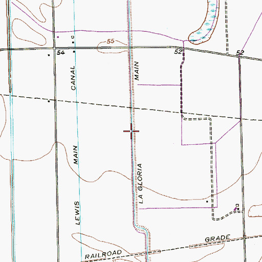 Topographic Map of La Gloria Main Canal, TX