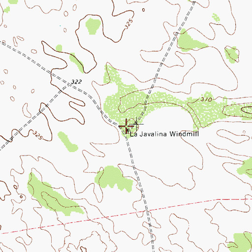 Topographic Map of La Javalina Windmill, TX
