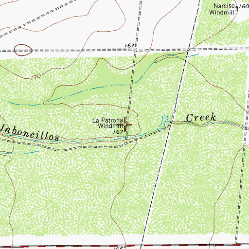 Topographic Map of La Patrona Windmill, TX