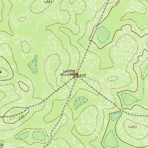 Topographic Map of Ladder Windmill, TX