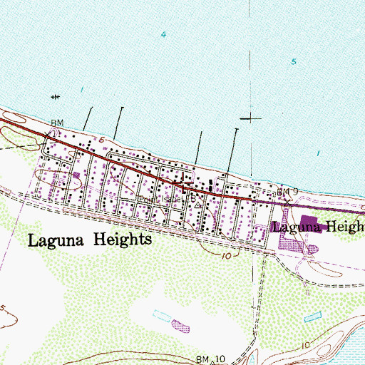 Topographic Map of Laguna Heights, TX