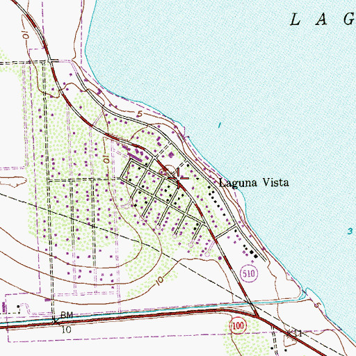Topographic Map of Laguna Vista, TX