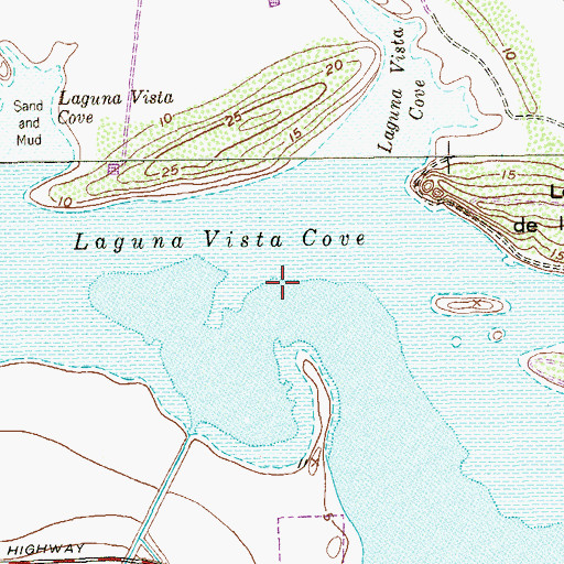Topographic Map of Laguna Vista Cove, TX