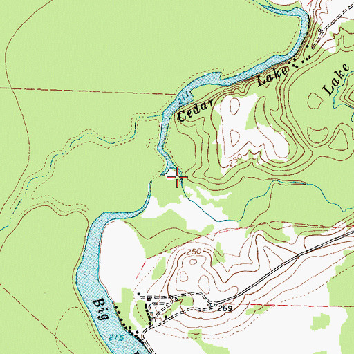 Topographic Map of Lake Creek, TX