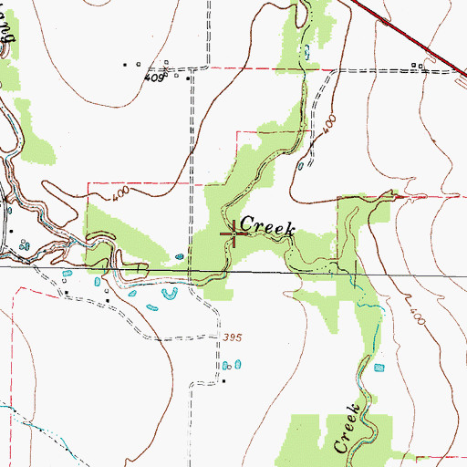 Topographic Map of Lake Drain Creek, TX