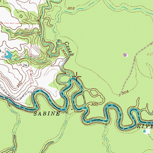 Topographic Map of Lake Fork Creek, TX
