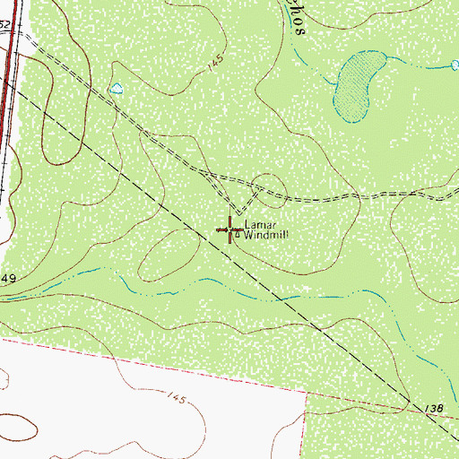 Topographic Map of Lamar Windmill, TX