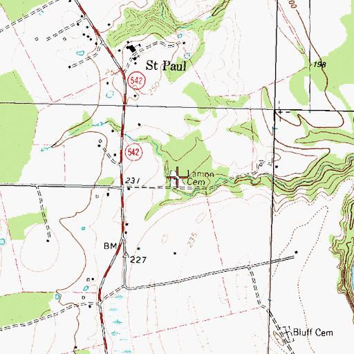Topographic Map of Lamon Cemetery, TX