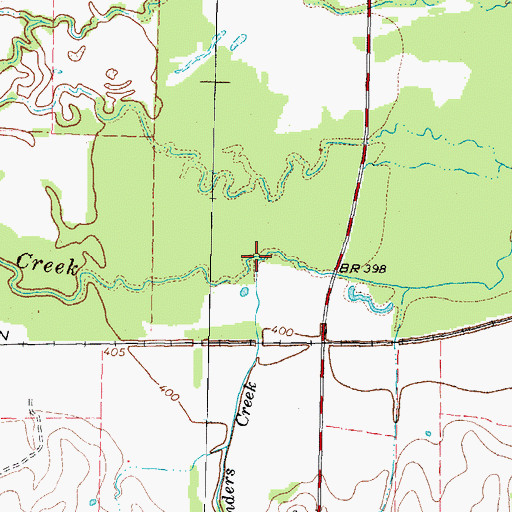 Topographic Map of Landers Creek, TX