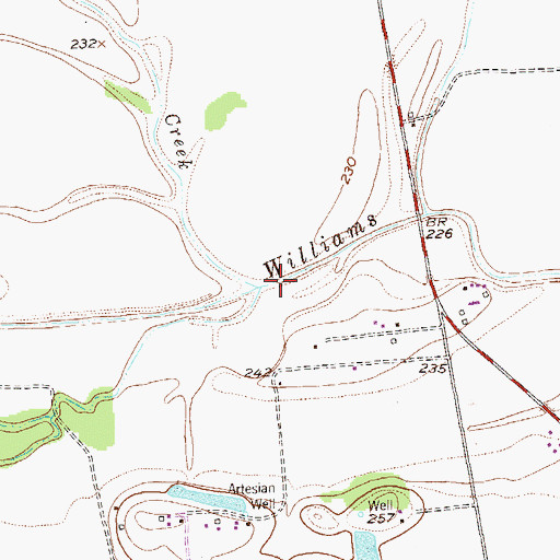 Topographic Map of Lane Pool Creek, TX