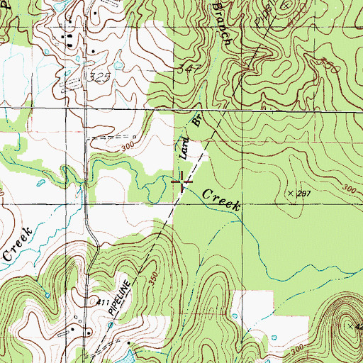 Topographic Map of Lard Branch, TX