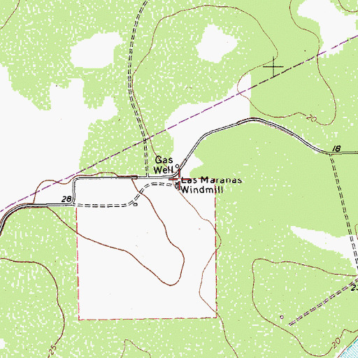 Topographic Map of Las Maranas Windmill, TX