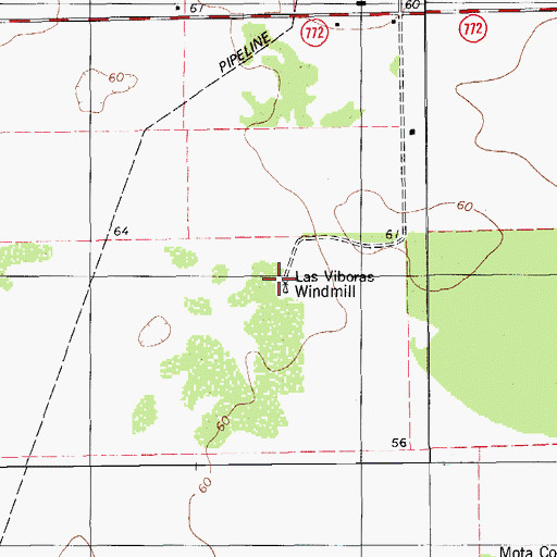 Topographic Map of Las Viboras Windmill, TX