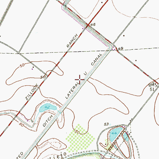Topographic Map of Lateral U Canal, TX