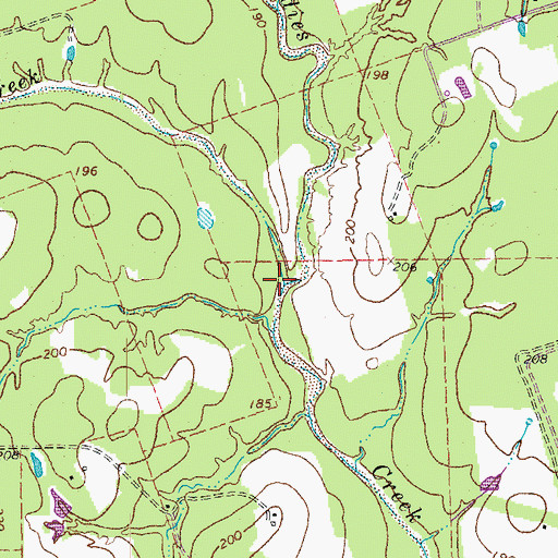Topographic Map of Laughlins Sandy Creek, TX