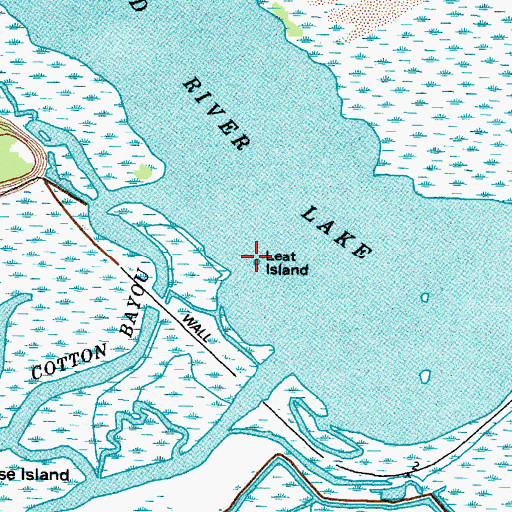 Topographic Map of Leat Island, TX