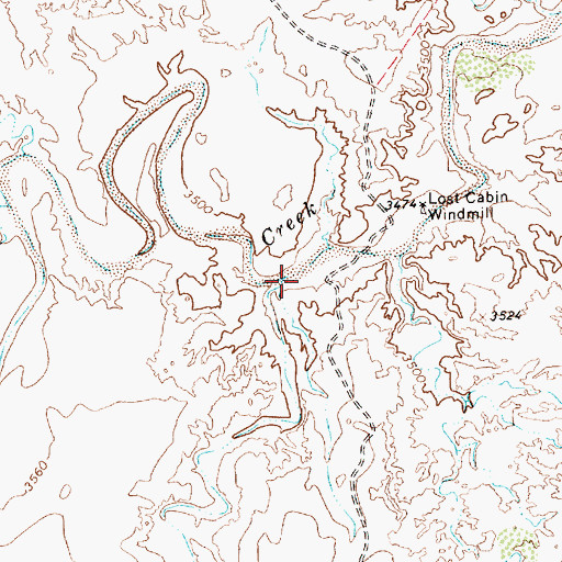 Topographic Map of Ledger Creek, TX