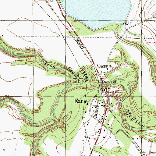 Topographic Map of Leon Creek, TX