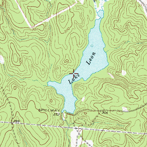 Topographic Map of Lake Leon, TX