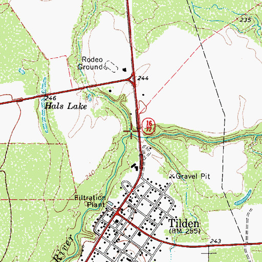 Topographic Map of Leoncita Creek, TX