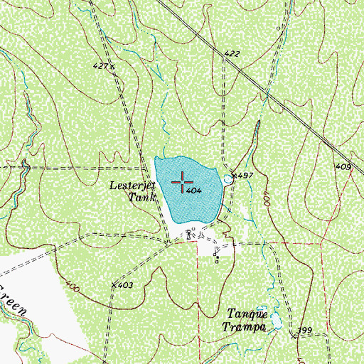 Topographic Map of Lesterjet Tank, TX