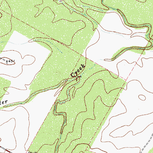 Topographic Map of Lewis Creek, TX