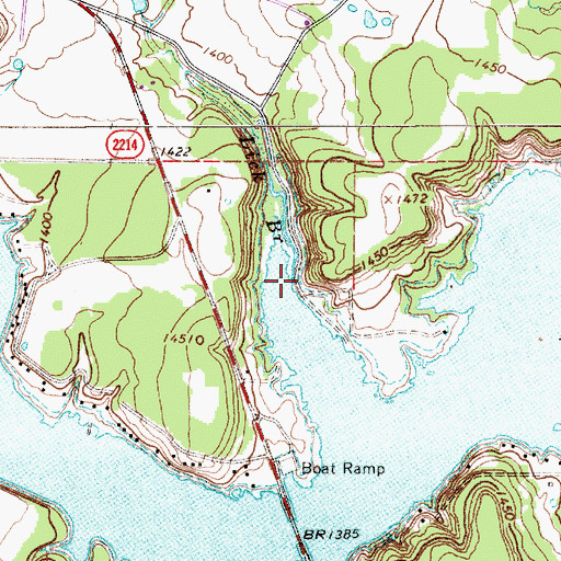 Topographic Map of Lick Branch, TX