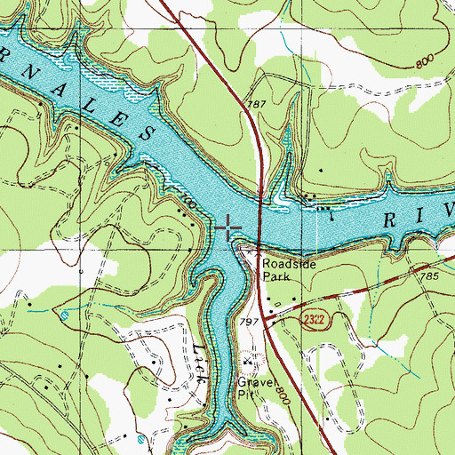Topographic Map of Lick Creek, TX