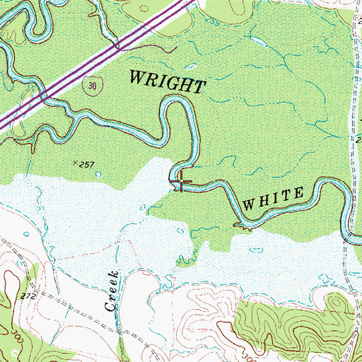 Topographic Map of Lick Creek, TX