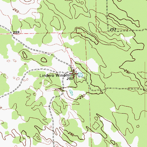 Topographic Map of Lindero Windmill, TX