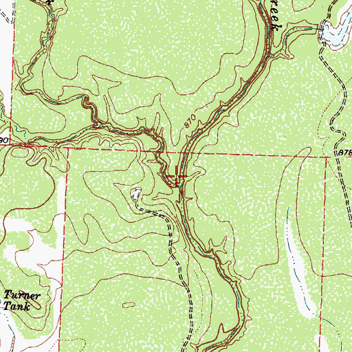 Topographic Map of Lindsey Creek, TX