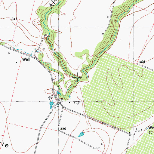 Topographic Map of Little Alum Creek, TX