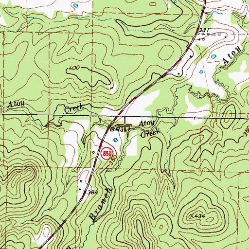 Topographic Map of Little Atoy Creek, TX