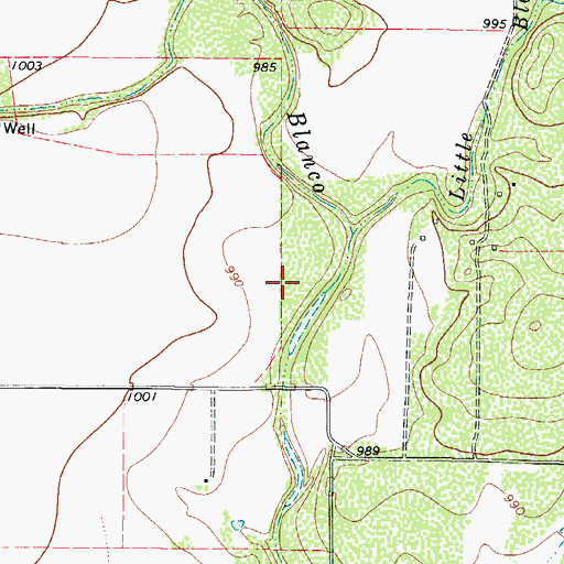 Topographic Map of Little Blanco Creek, TX