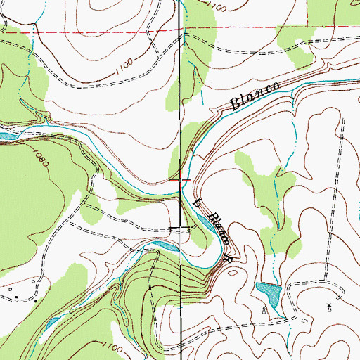 Topographic Map of Little Blanco River, TX