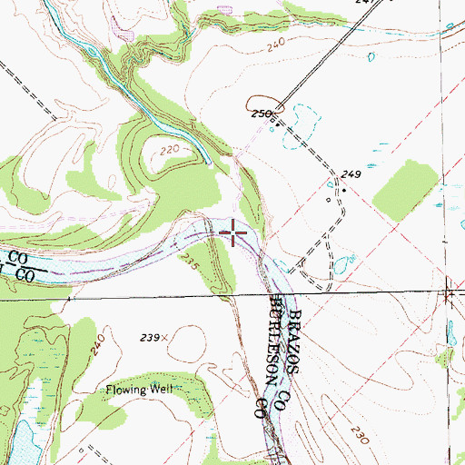 Topographic Map of Little Brazos River, TX