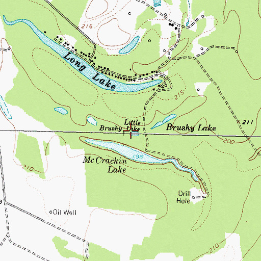 Topographic Map of Little Brushy Lake, TX