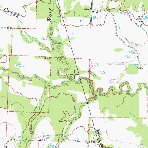 Topographic Map of Little Caney Creek, TX
