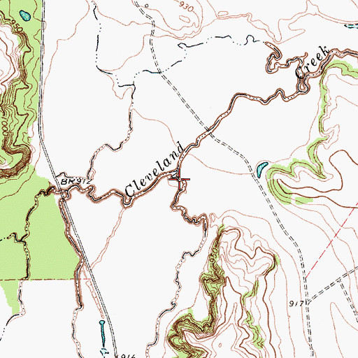 Topographic Map of Little Cleveland Creek, TX