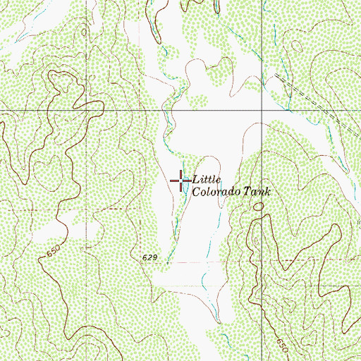Topographic Map of Little Colorado Tank, TX