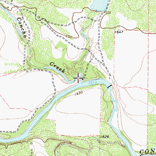Topographic Map of Little Concho Creek, TX
