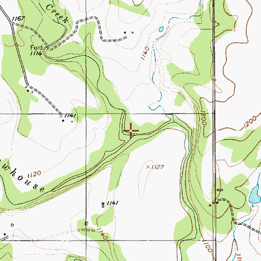 Topographic Map of Little Cowhouse Creek, TX