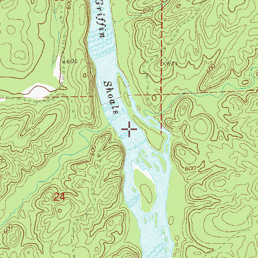 Topographic Map of Griffin Ferry (historical), AL