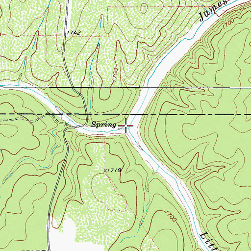 Topographic Map of Little Devils River, TX