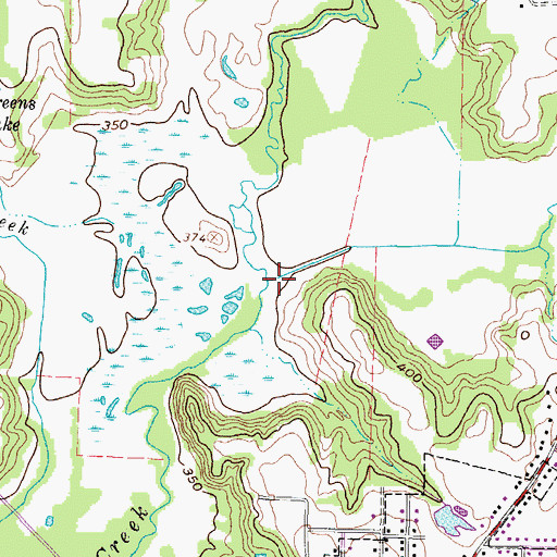 Topographic Map of Little Dry Creek, TX